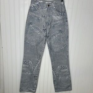 Maniere De Voir Patch High Rise Baggy Jeans Size 0